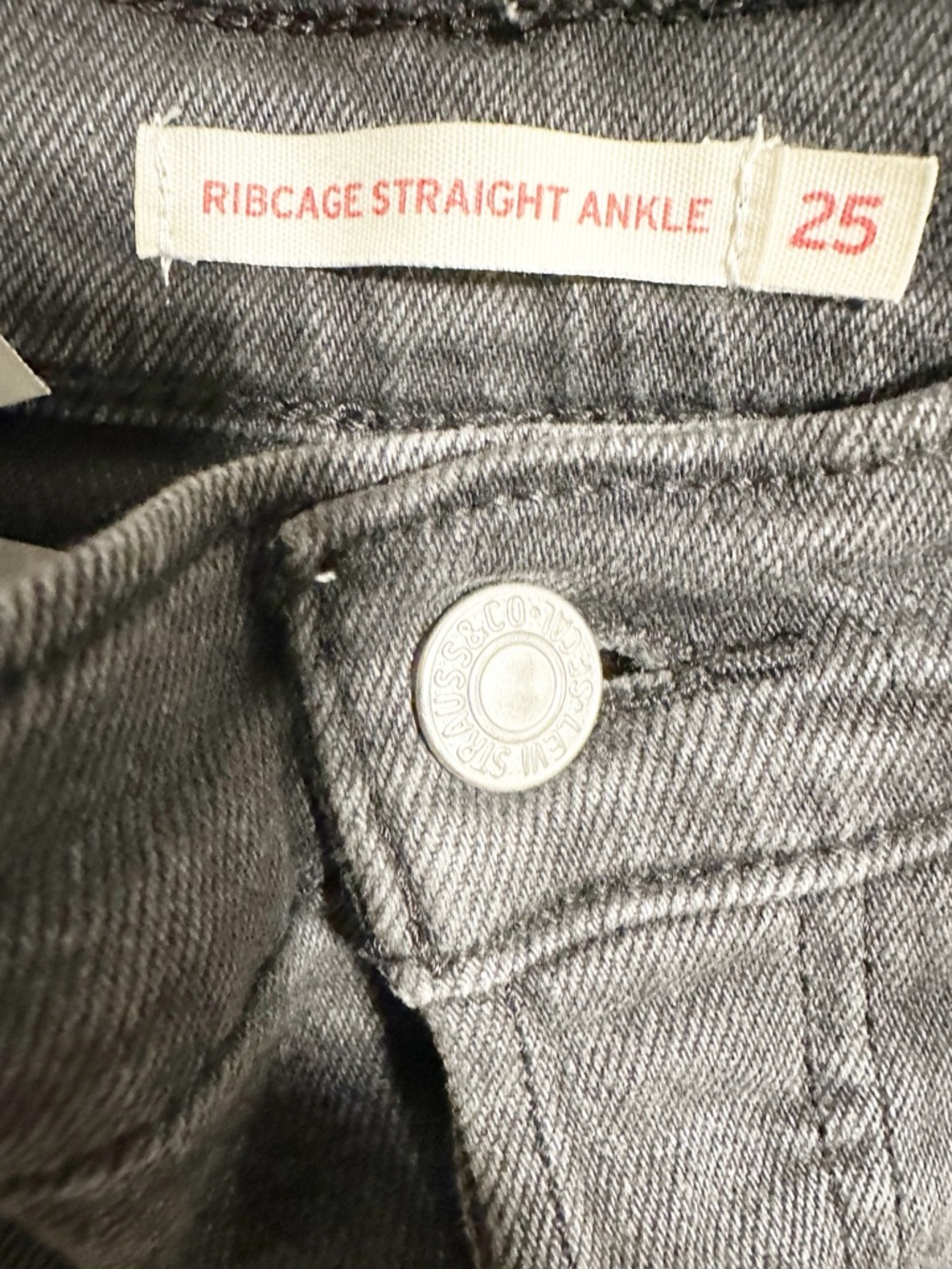 Levi’s Ribcage Straight Ankle Jeans — Grey / Charcoal - Picture 3 of 6
